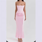 Women's Strapless Evening Dress with Open Back