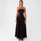 Strapless Ruched Maxi Evening Dress