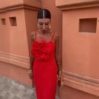 Women's Spaghetti-Strap Floral Maxi Evening Dress