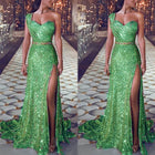 Women's Metallic Print Halter Maxi Evening Gown