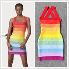 Women's Spaghetti-Strap Bandage Ombre Mini Cocktail Dress
