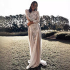 Women's Long-Sleeve Lace Open-Back Wedding Dress