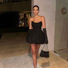 Women's Strapless Ruched A-Line Mini Cocktail Dress