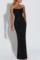 Women's Sleeveless Sequin Maxi Evening Dress