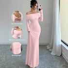 Women's Off-Shoulder Ruched Bodycon Maxi Dress