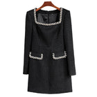 Women's Square-Neck Long-Sleeve Evening Dress
