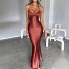Women's Spaghetti-Strap Satin Evening Dress