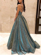 Women's Strapless Sequin A-Line Evening Gown