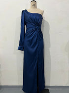 Women's Maxi Evening Dress - Dark Blue