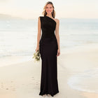 One-Shoulder Backless Bodycon Dress - Black