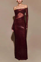Women's Off-Shoulder Maxi Evening Dress