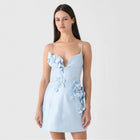 Women's Strapless Floral Mini Cocktail Dress with Open Back