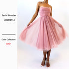 Women's Strapless Mesh Evening Dress
