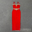 Women's Spaghetti-Strap Bandage Evening Dress - Red
