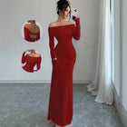 Women's Long-Sleeve Maxi Evening Dress