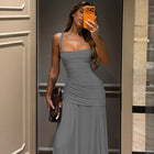 Women's Sleeveless Bodycon Maxi Evening Dress - Gray