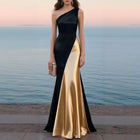 Women's One-Shoulder Satin Mermaid Maxi Evening Dress