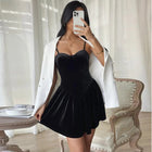 Women's Spaghetti-Strap Velvet Evening Dress