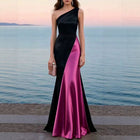 Women's One-Shoulder Satin Mermaid Maxi Evening Dress