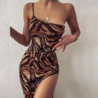One-Shoulder High-Slit Maxi Dress