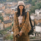 新疆川西云南旅游穿搭民族风复古针织开衫女秋季外搭毛衣外套宽松