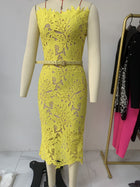 Women's Strapless Bandage Cover-Up Dress - Yellow