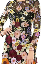 Floral Appliqué Bodycon Party Dress