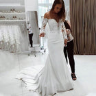 Off-the-Shoulder Lace Mermaid Wedding Dress - product photo 3
