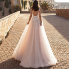 V-Neck Floral Lace A-Line Wedding Dress - product photo 4