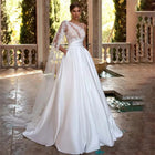 Minimalist Backless A-Line Wedding Dress with Train - product photo 2