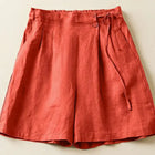 Coral Tie Waist Linen Short