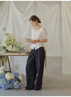 Women's 100% Cotton Embroidered Two-Piece Set | White Puff Sleeve Blouse & Tiered Skirt