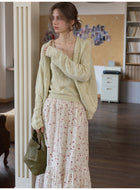 French Vintage Floral Tencel Midi Skirt