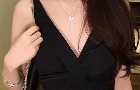 V-Neck Bow-Front Fitted Cocktail Dress - garment detail