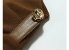 Off-Shoulder Brooch Detail Ruched Maxi Dress - Brown