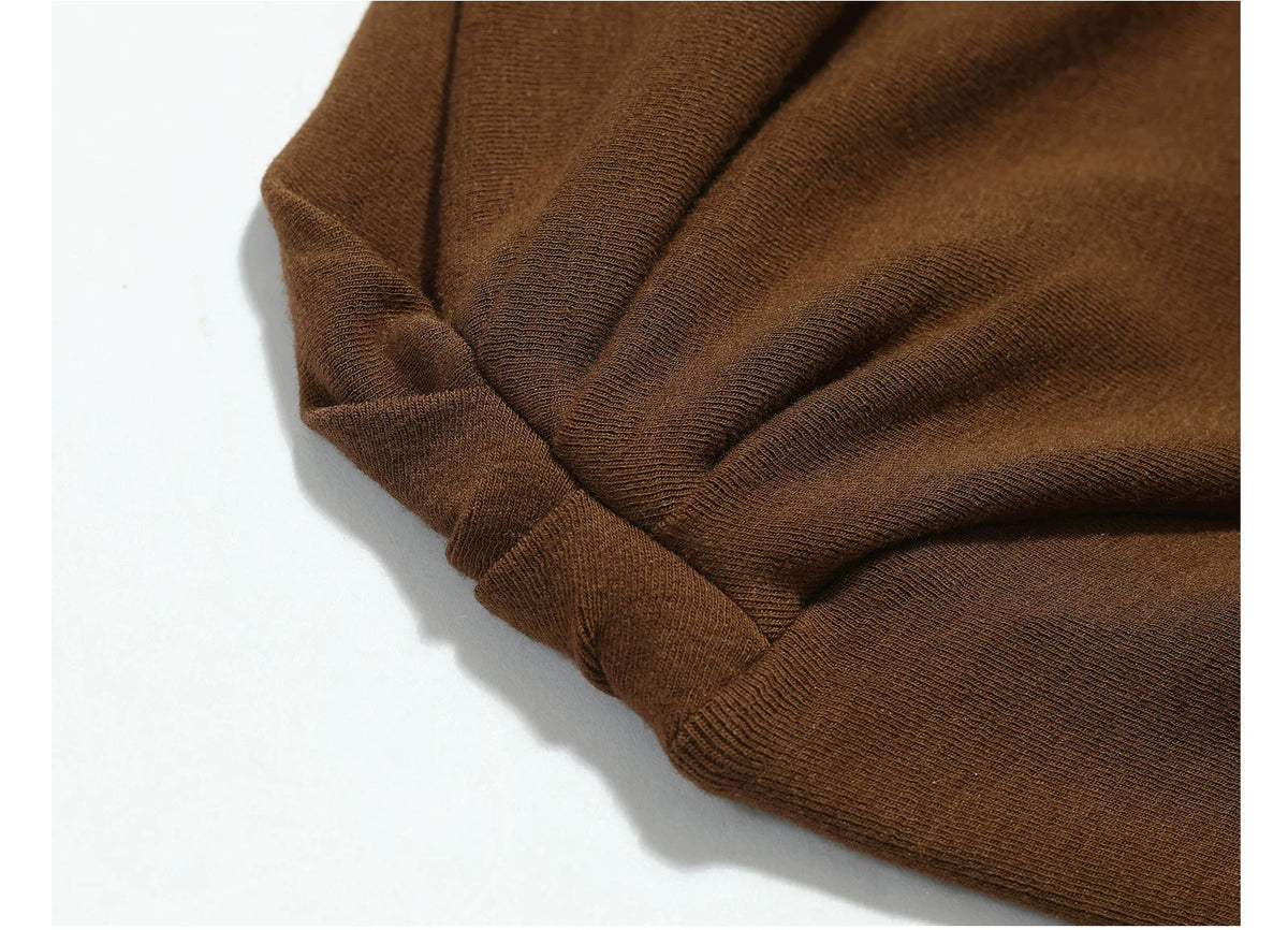Off-Shoulder Brooch Detail Ruched Maxi Dress - Brown