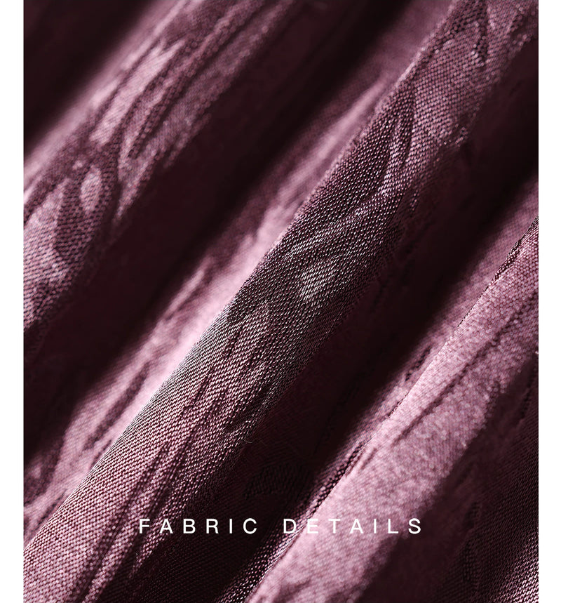 Satin Jacquard Twist Waist Slit Midi Dress - garment detail or back view