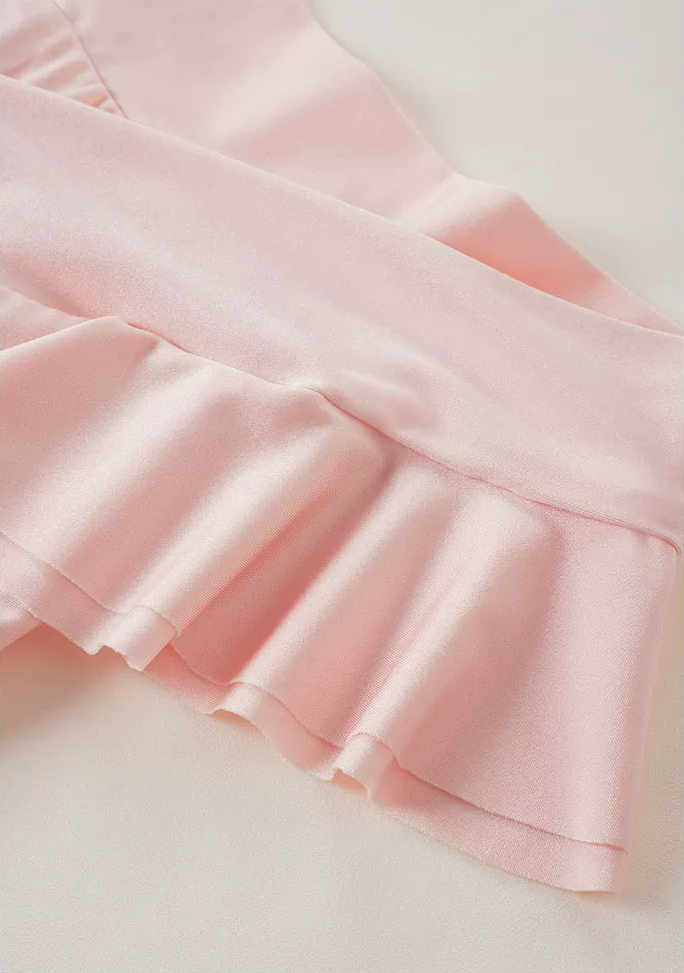 Pink Off-Shoulder Ruffle Mermaid Evening Dress, PalePink, ruffle finish