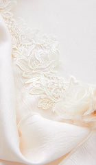 Lace-Trim Satin Mermaid Evening Dress - garment detail