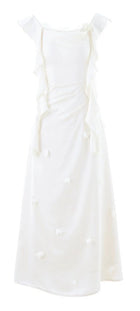 Lace-Trim Satin Mermaid Evening Dress - garment detail