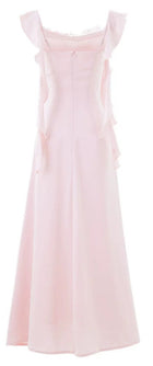 Lace-Trim Satin Mermaid Evening Dress - garment detail