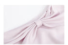 Off-Shoulder Satin Bow Cocktail Midi Dress - garment detail