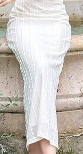 Apricot Off-Shoulder Textured Cocktail Midi Dress - garment detail