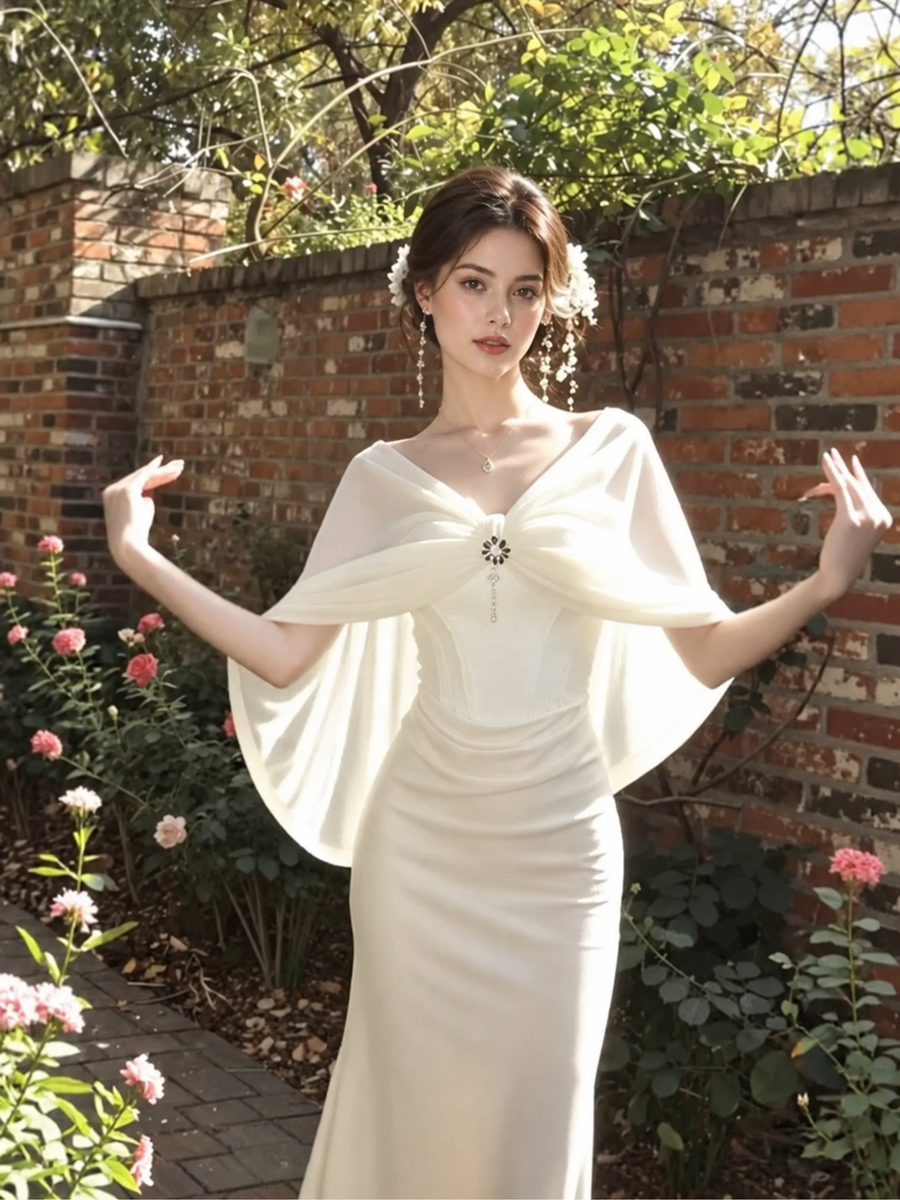 Draped V-Neck Bodycon Maxi Dress