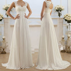 Women's White Lace-Detail Long-Sleeve Maxi Wedding Gown