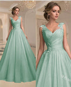 Women's Strapless Mesh Evening Dress - Green