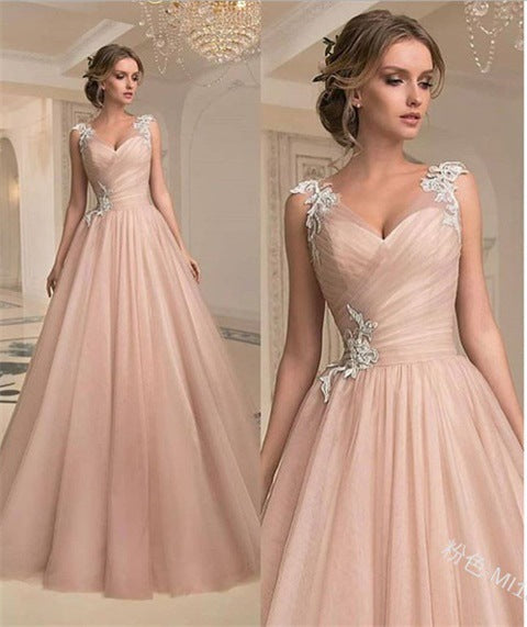 Women's Strapless Mesh Evening Dress