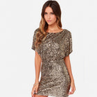 Women's Sequin Bodycon Mini Cocktail Dress with Open Back