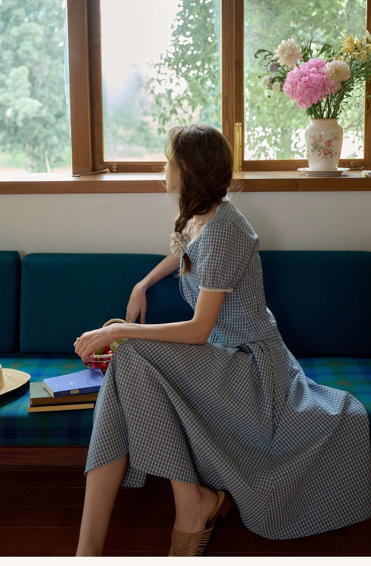 Vintage Commute Women French Elegant V Neck Linen Two Piece Set Matching Cropped Top and Skirt Retro Temperament Outfit Daily Casual Linen Matching Set