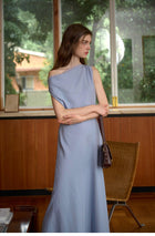 French Cowl Neck Sleeveless Midi Dress - Two Colors